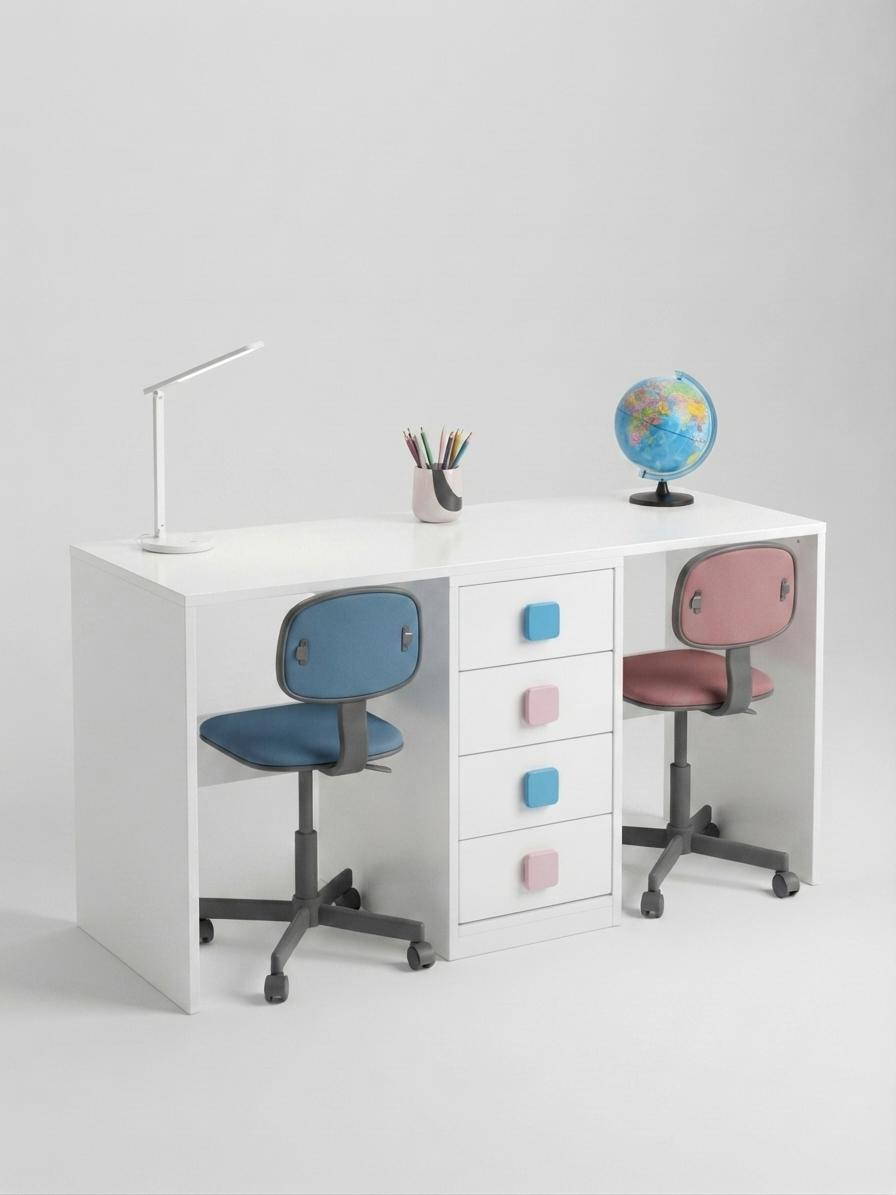 Bureau double avec 4 tiroirs — Matière
