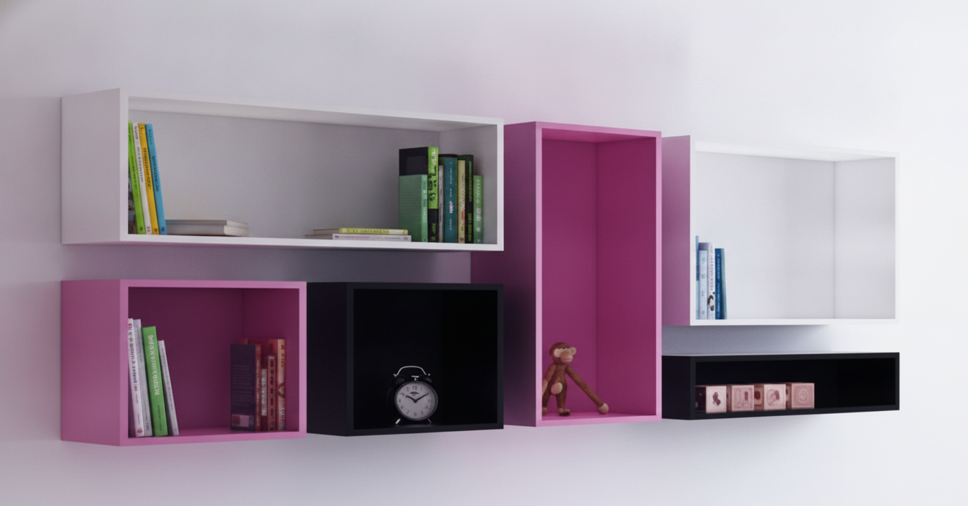 Box étagère Composition rose pack