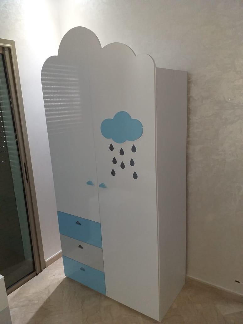 Armoire 2 portes 3 tiroirs Nuage — المواد